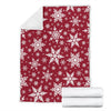 Red Snowflake Pattern Print Blanket-grizzshop