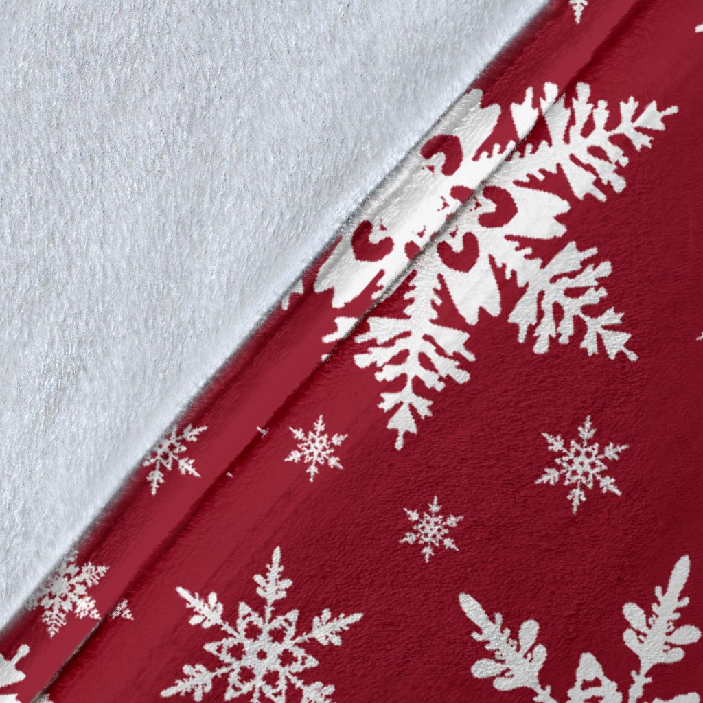 Red Snowflake Pattern Print Blanket-grizzshop