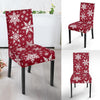 Red Snowflake Pattern Print Chair Cover-grizzshop