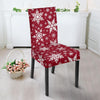 Red Snowflake Pattern Print Chair Cover-grizzshop