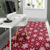 Red Snowflake Pattern Print Floor Mat-grizzshop