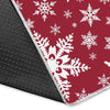 Red Snowflake Pattern Print Floor Mat-grizzshop