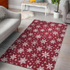 Red Snowflake Pattern Print Floor Mat-grizzshop