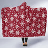 Red Snowflake Pattern Print Hooded Blanket-grizzshop