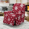 Red Snowflake Pattern Print Recliner Cover-grizzshop