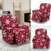 Red Snowflake Pattern Print Recliner Cover-grizzshop