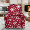 Red Snowflake Pattern Print Recliner Cover-grizzshop