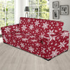 Red Snowflake Pattern Print Sofa Covers-grizzshop