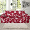 Red Snowflake Pattern Print Sofa Covers-grizzshop