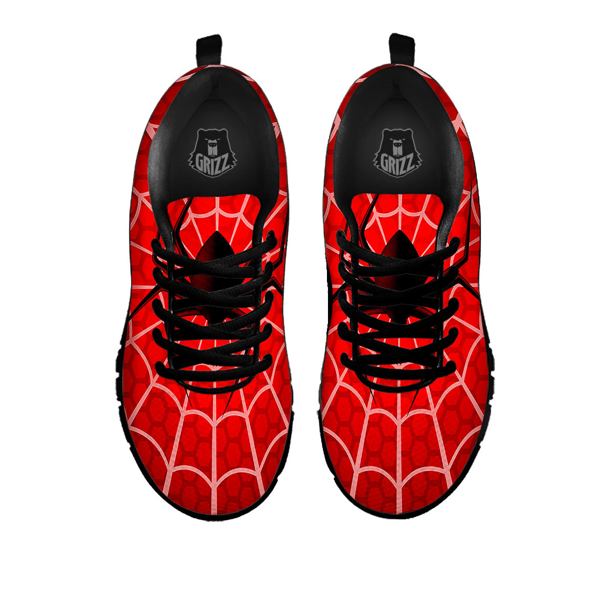 Red Spider Web Cobweb trap Print Black Sneaker-grizzshop