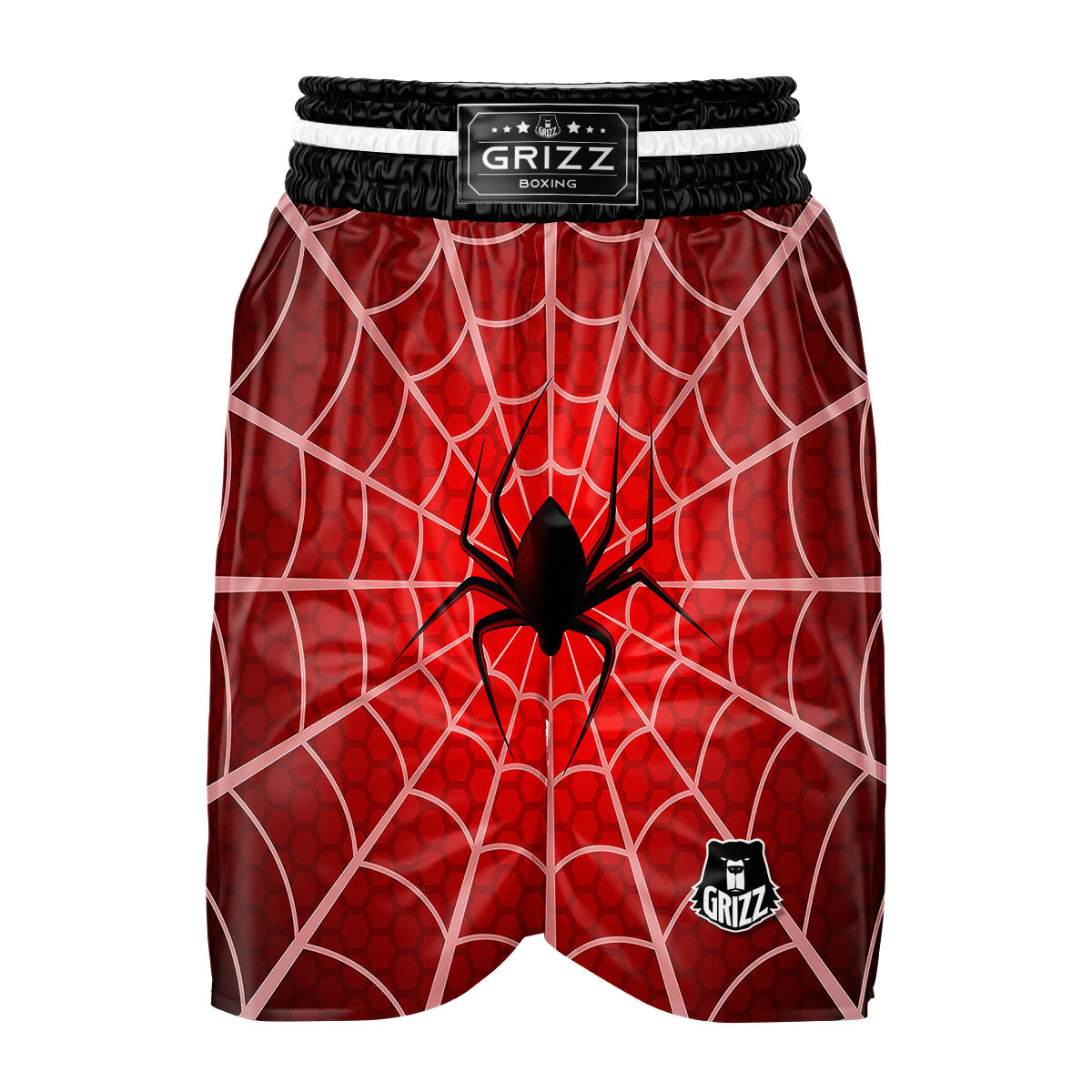 Red Spider Web Cobweb trap Print Boxing Shorts-grizzshop
