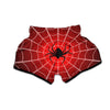 Red Spider Web Cobweb trap Print Muay Thai Boxing Shorts-grizzshop