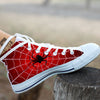 Red Spider Web Cobweb trap Print White High Top Shoes-grizzshop