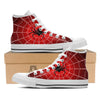 Red Spider Web Cobweb trap Print White High Top Shoes-grizzshop