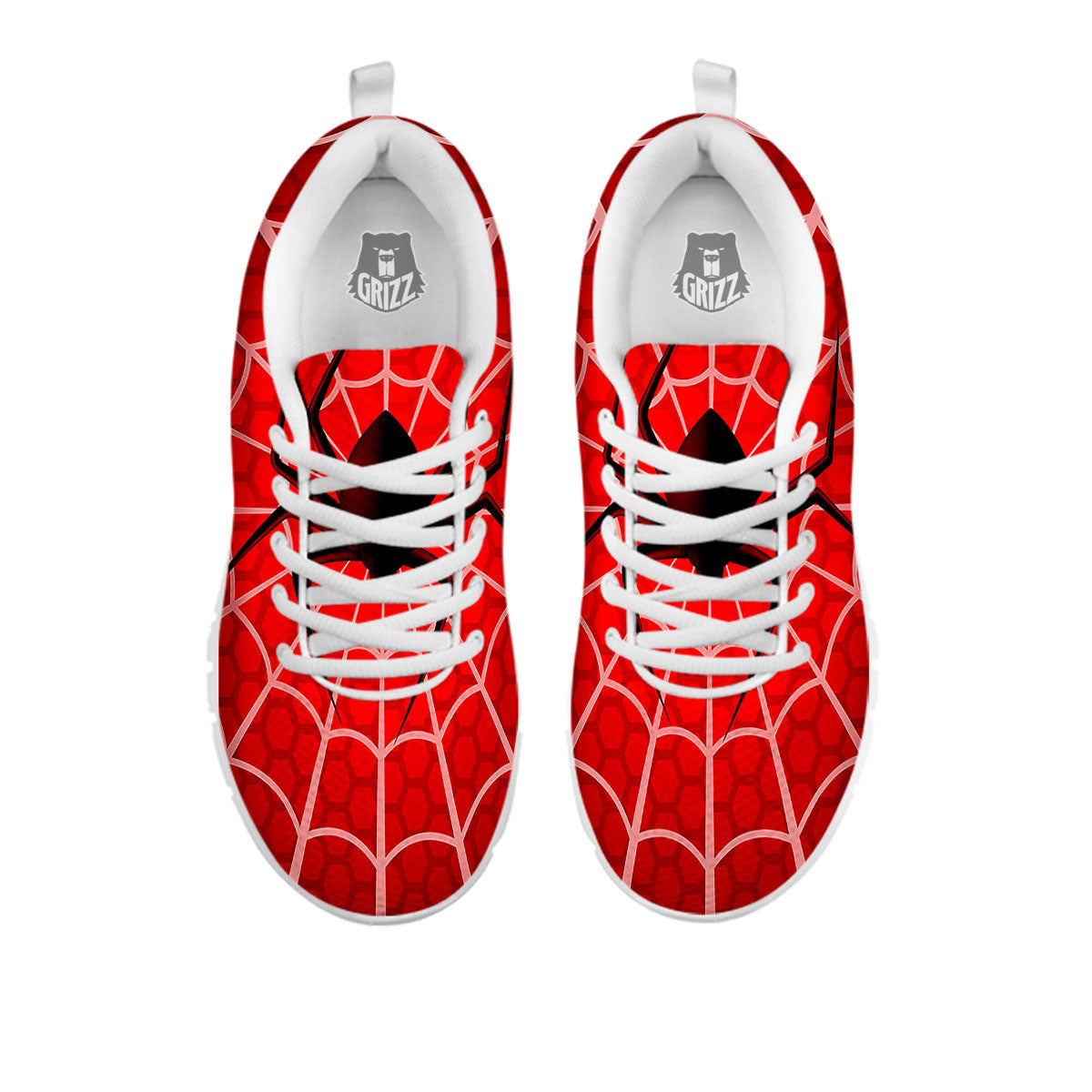 Red Spider Web Cobweb trap Print White Sneaker-grizzshop