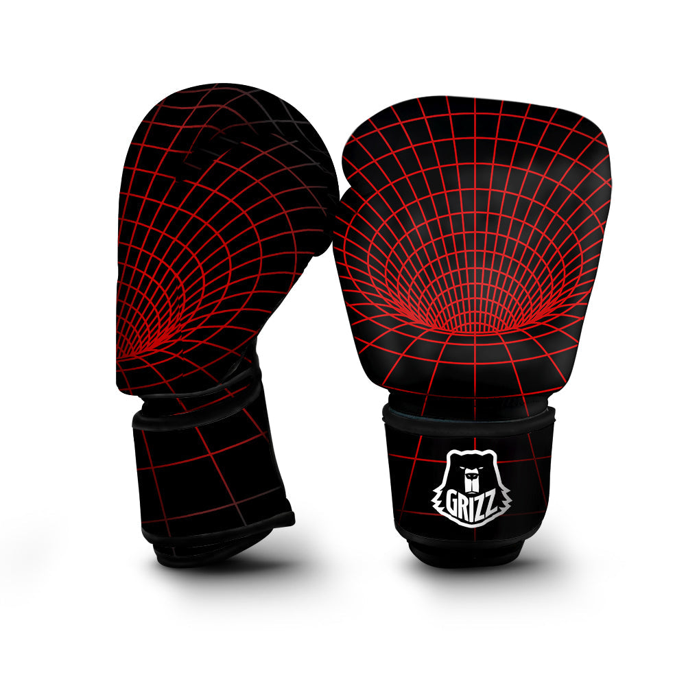 Red Techno Funnel Print Boxing Gloves-grizzshop