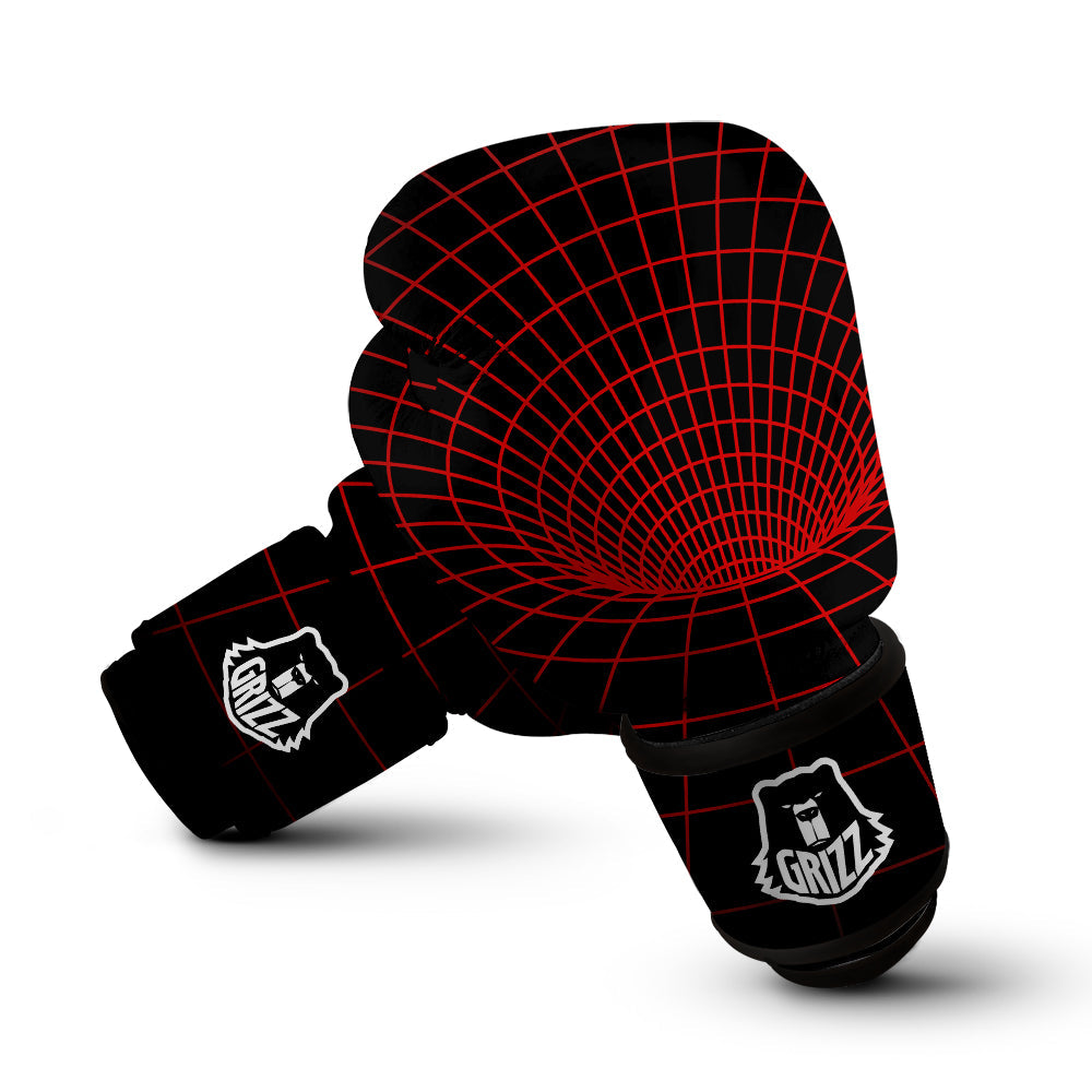Red Techno Funnel Print Boxing Gloves-grizzshop