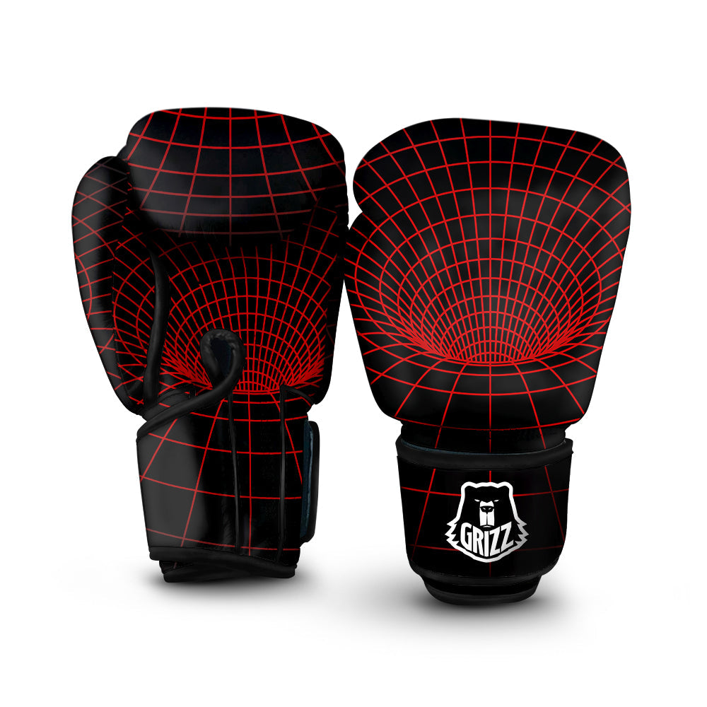 Red Techno Funnel Print Boxing Gloves-grizzshop