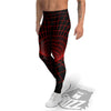 Red Techno Funnel Print Men's Leggings-grizzshop