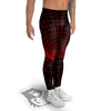 Red Techno Funnel Print Men's Leggings-grizzshop