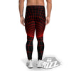 Red Techno Funnel Print Men's Leggings-grizzshop