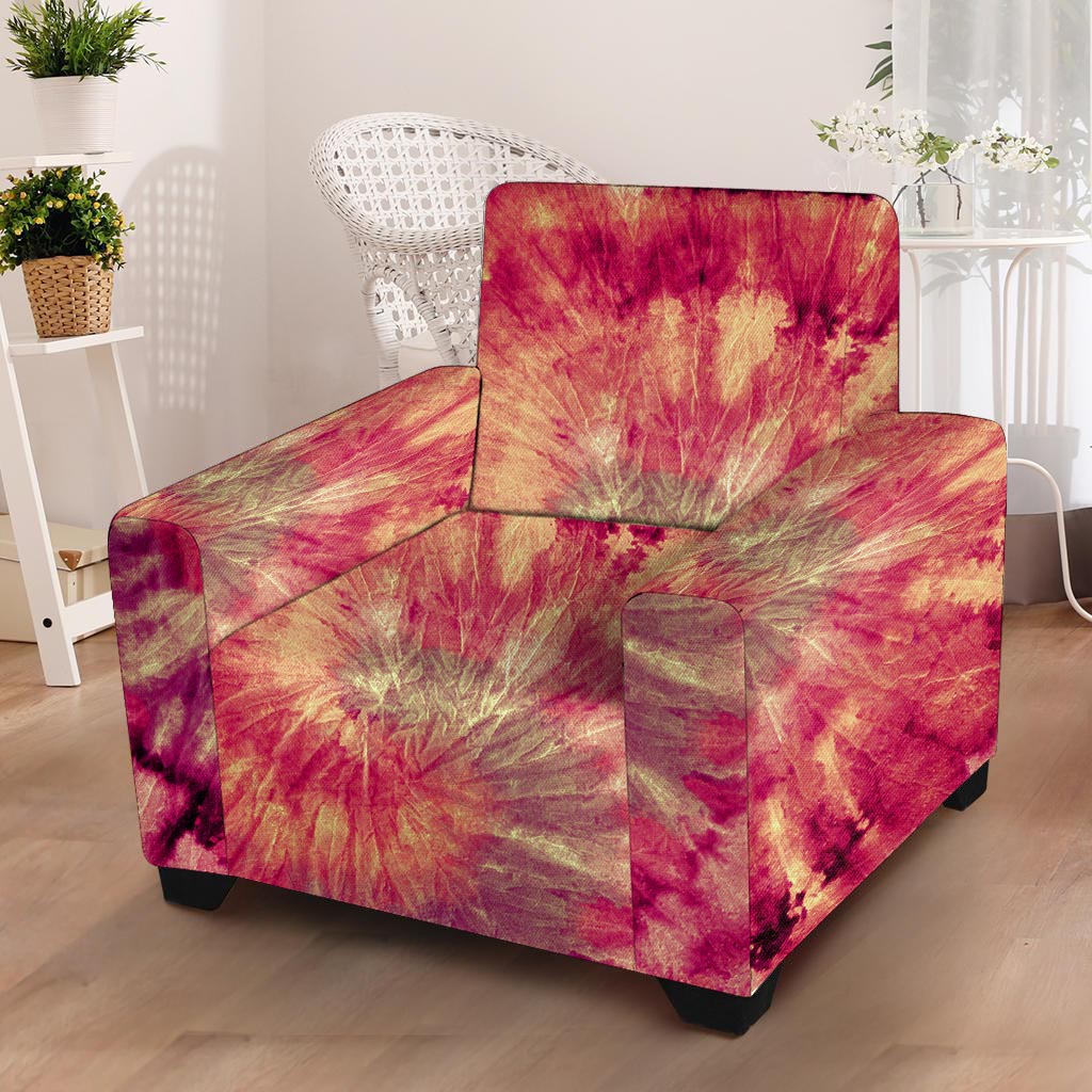 Red Tie Dye Armchair Cover-grizzshop