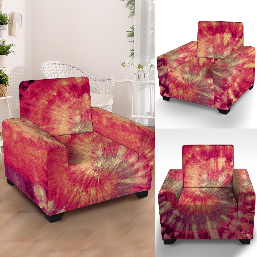 Red Tie Dye Armchair Cover-grizzshop