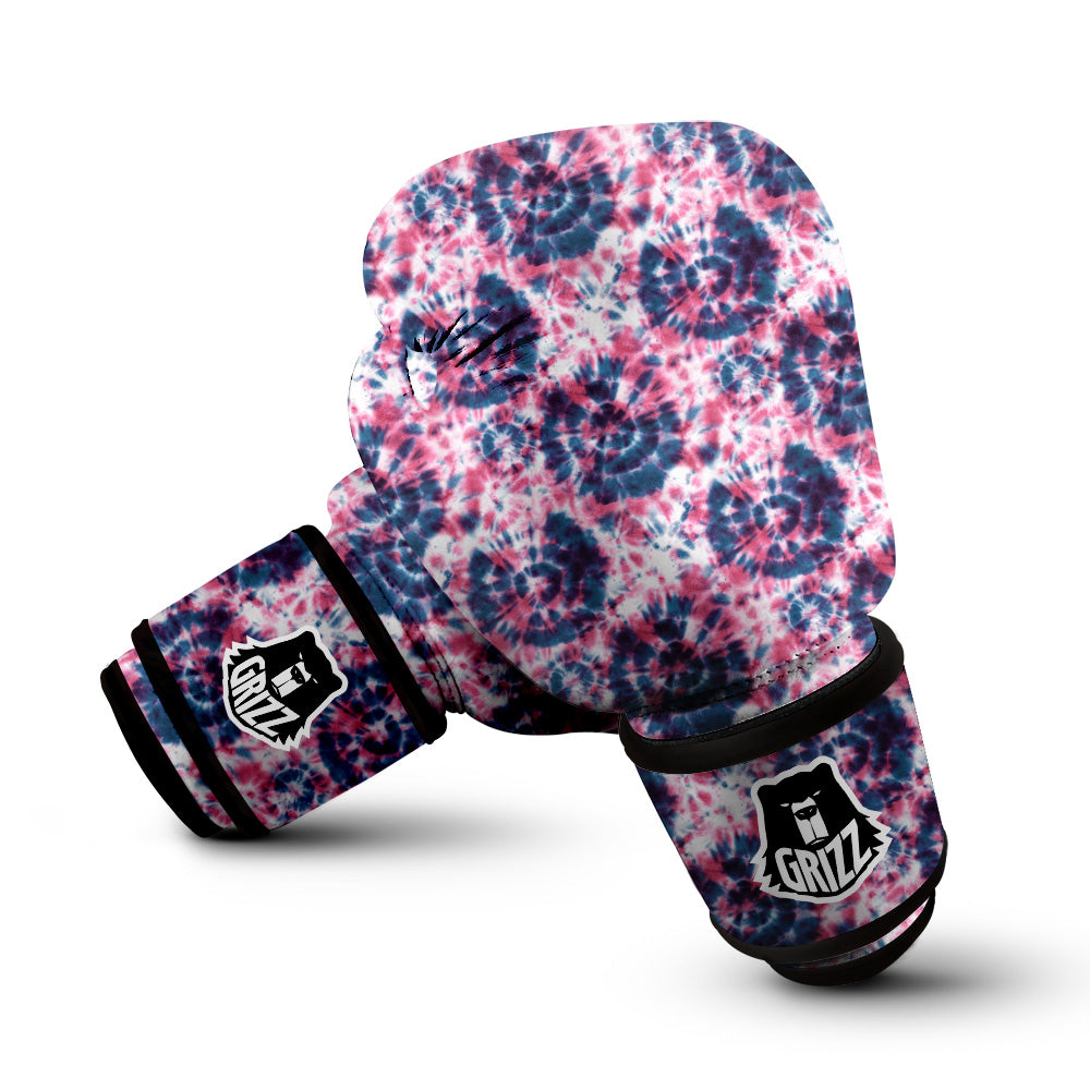 Red Tie Dye Blue Shibori Print Pattern Boxing Gloves-grizzshop