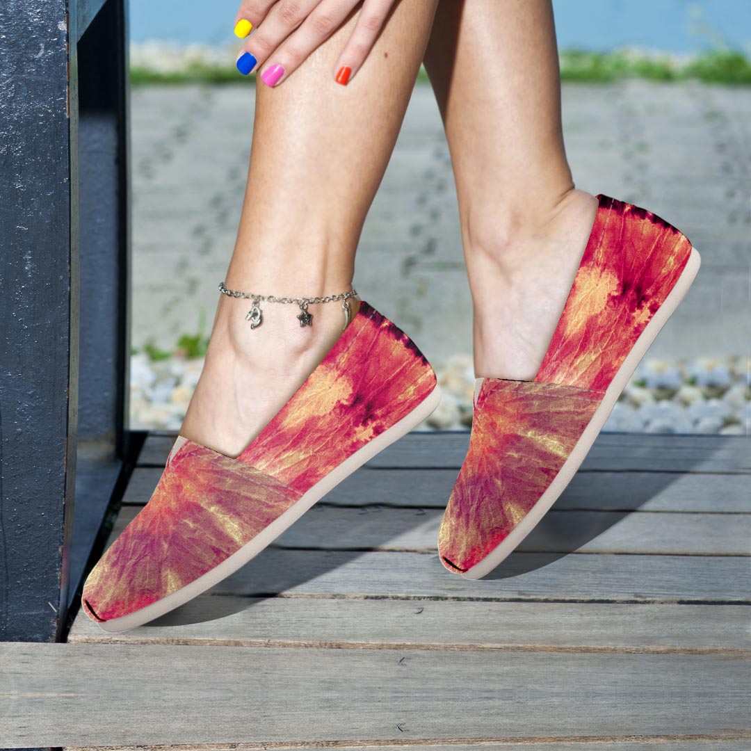 Red Tie Dye Canvas Shoes-grizzshop