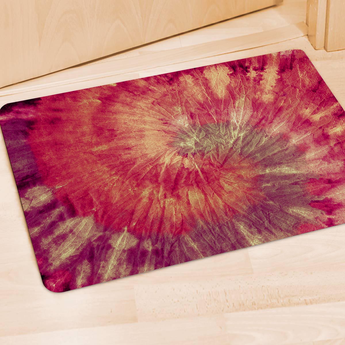 Red Tie Dye Door Mat-grizzshop