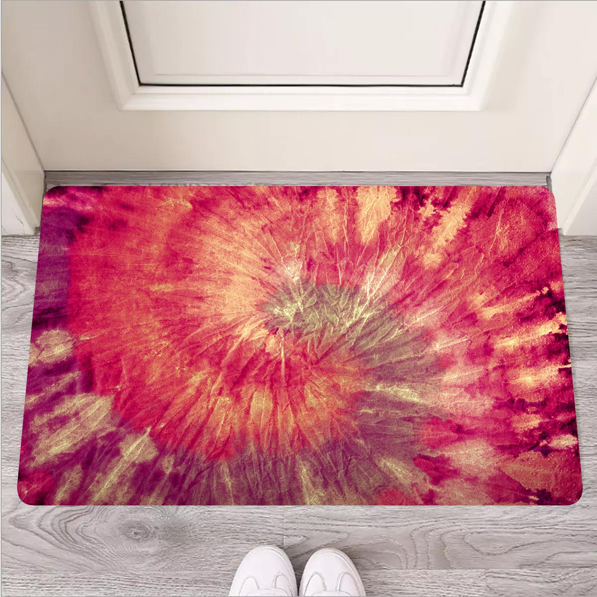 Red Tie Dye Door Mat-grizzshop