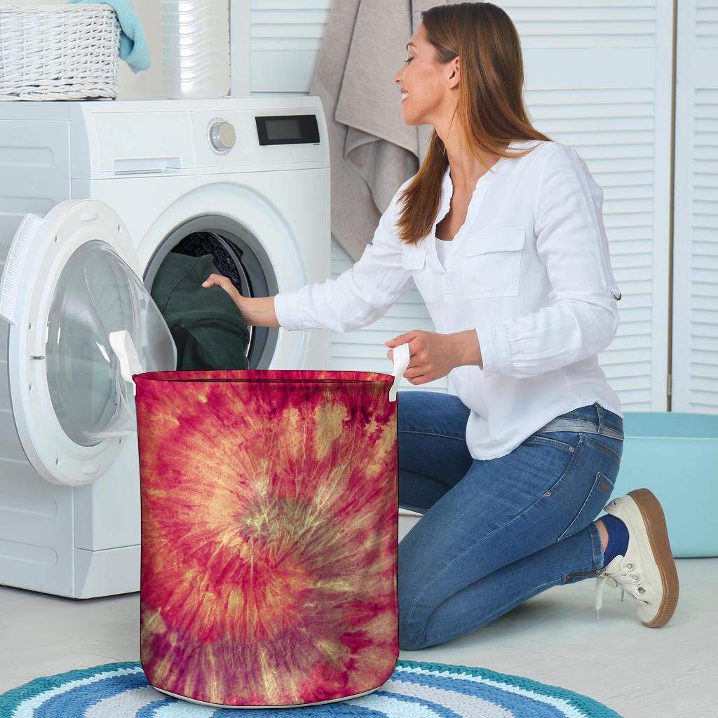 Red Tie Dye Laundry Basket-grizzshop