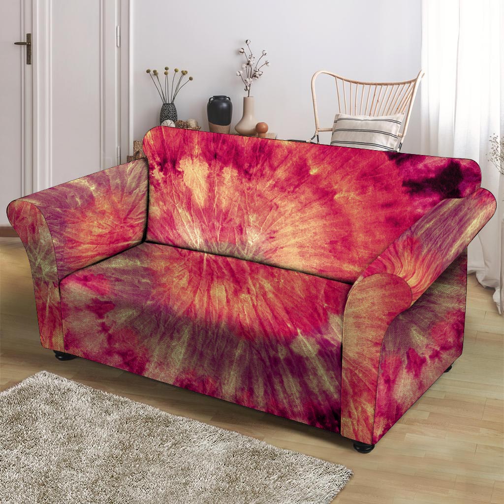 Red Tie Dye Loveseat Cover-grizzshop