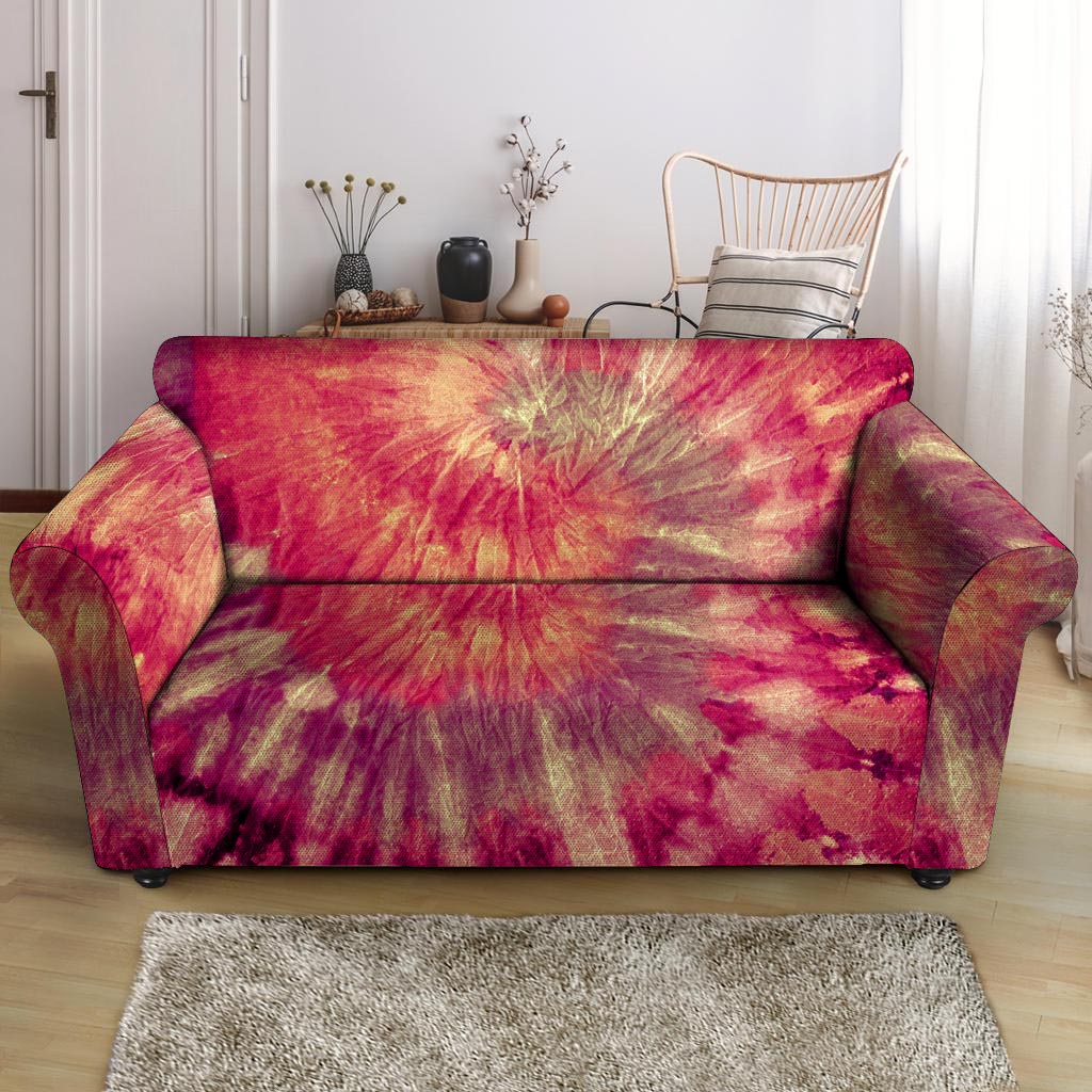 Red Tie Dye Loveseat Cover-grizzshop