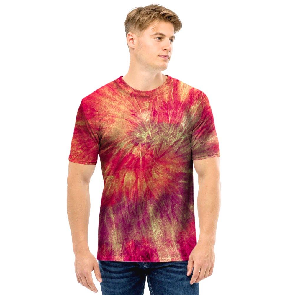 Red Tie Dye Men T Shirt-grizzshop