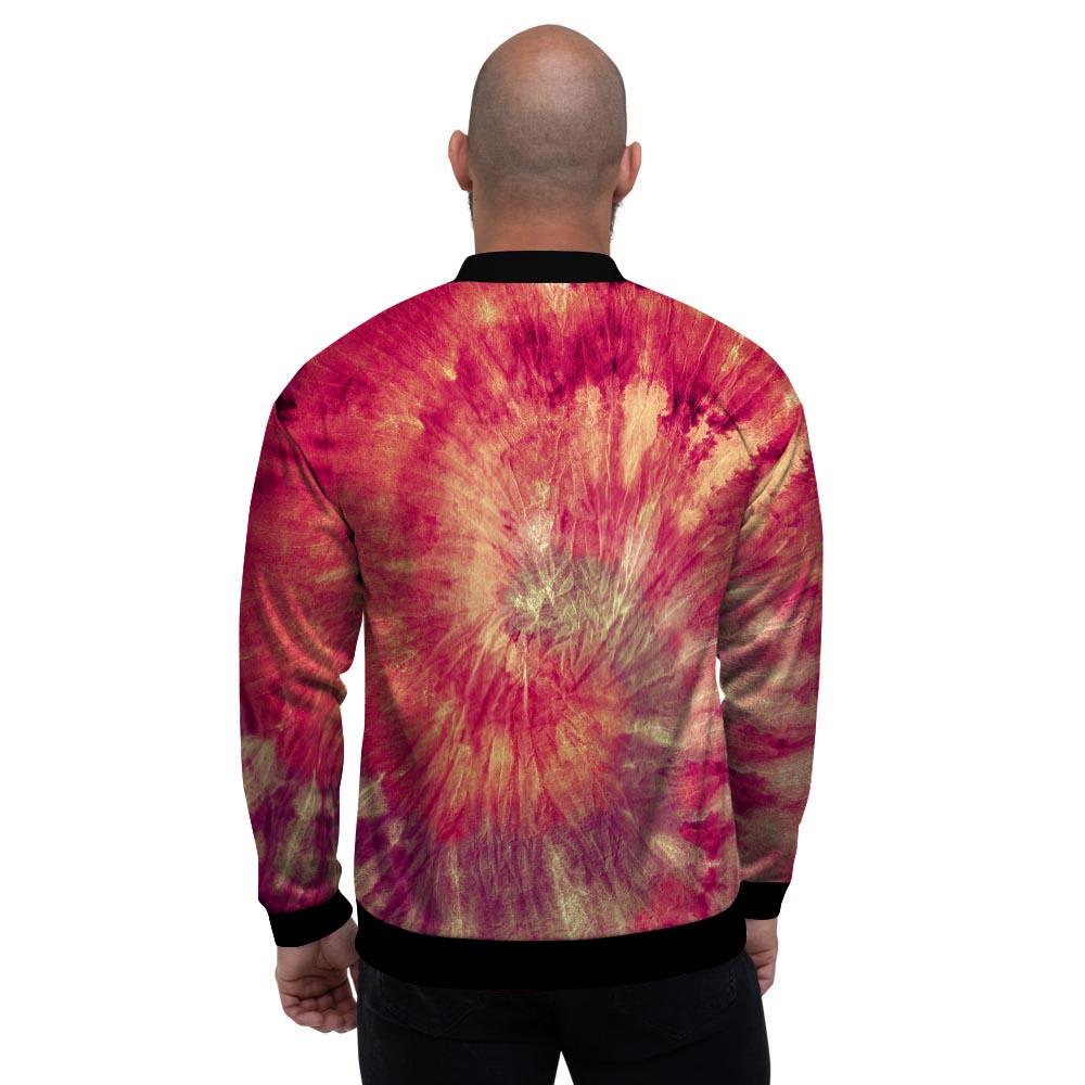 Red Tie Dye Men's Bomber Jacket-grizzshop