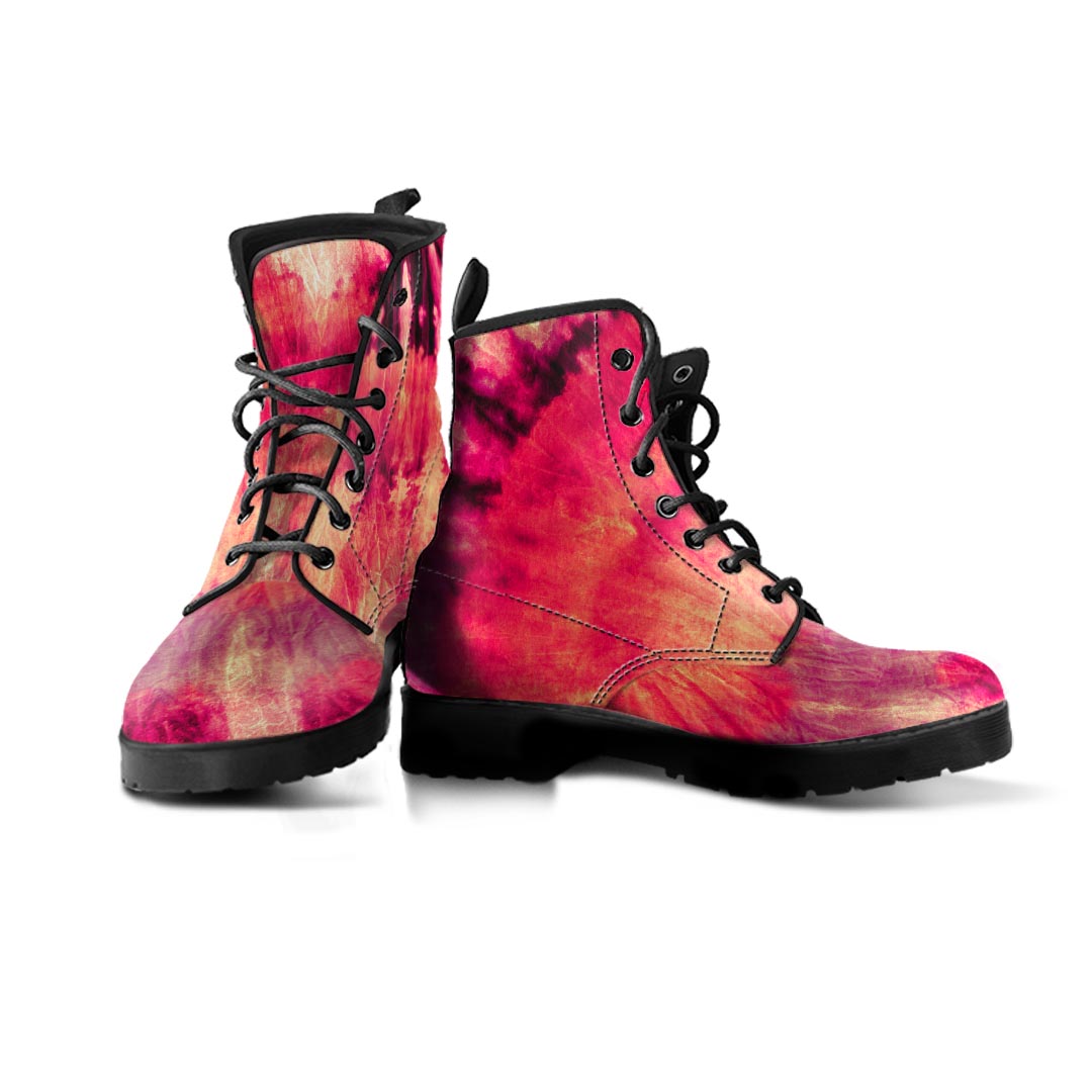 Red Tie Dye Men's Boots-grizzshop