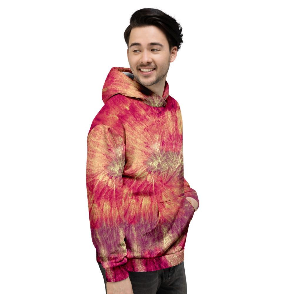 Red Tie Dye Men's Hoodie-grizzshop