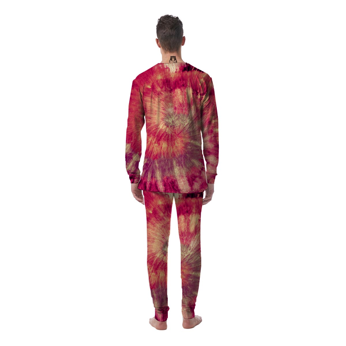 Red Tie Dye Men's Pajamas-grizzshop