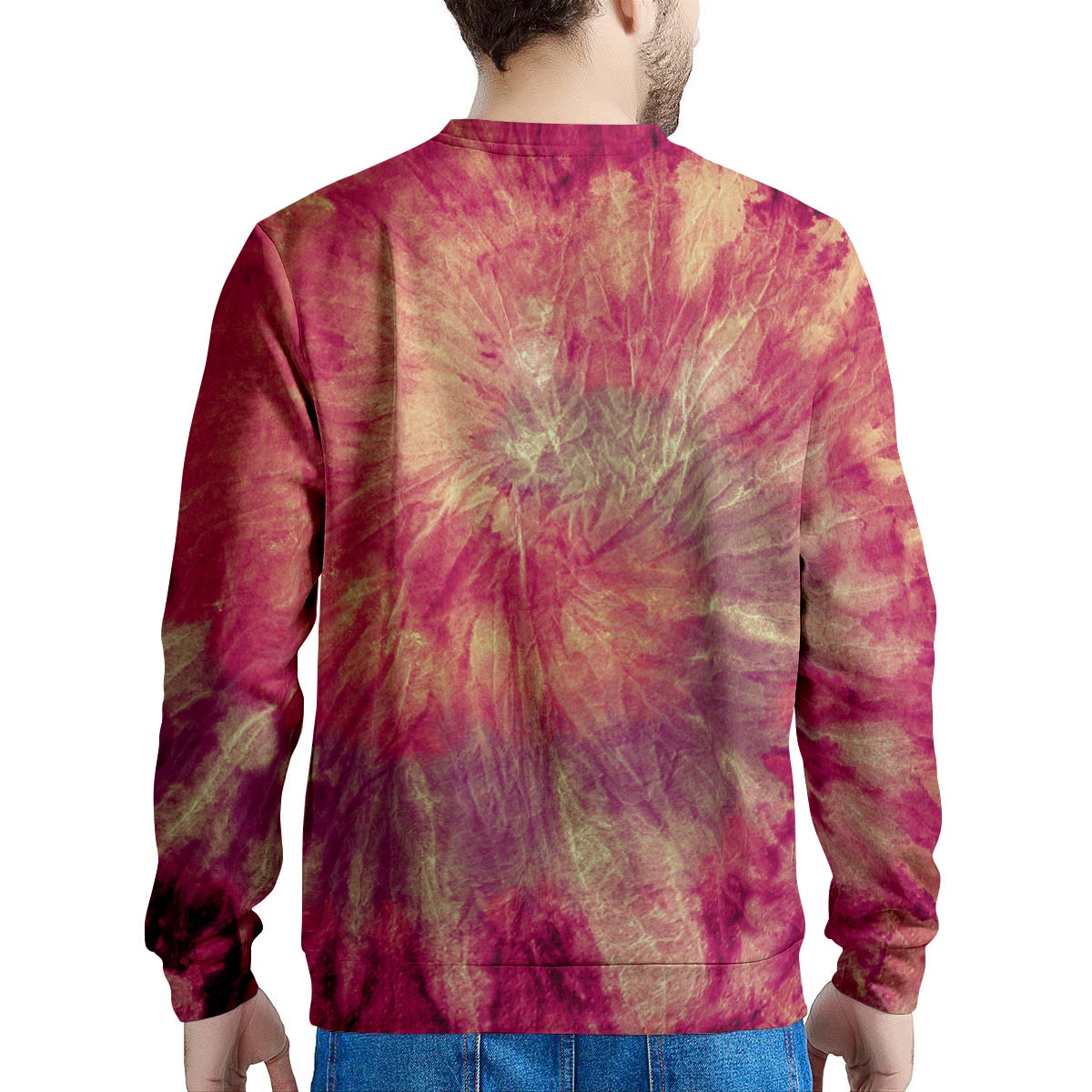 Red Tie Dye Men's Sweatshirt-grizzshop