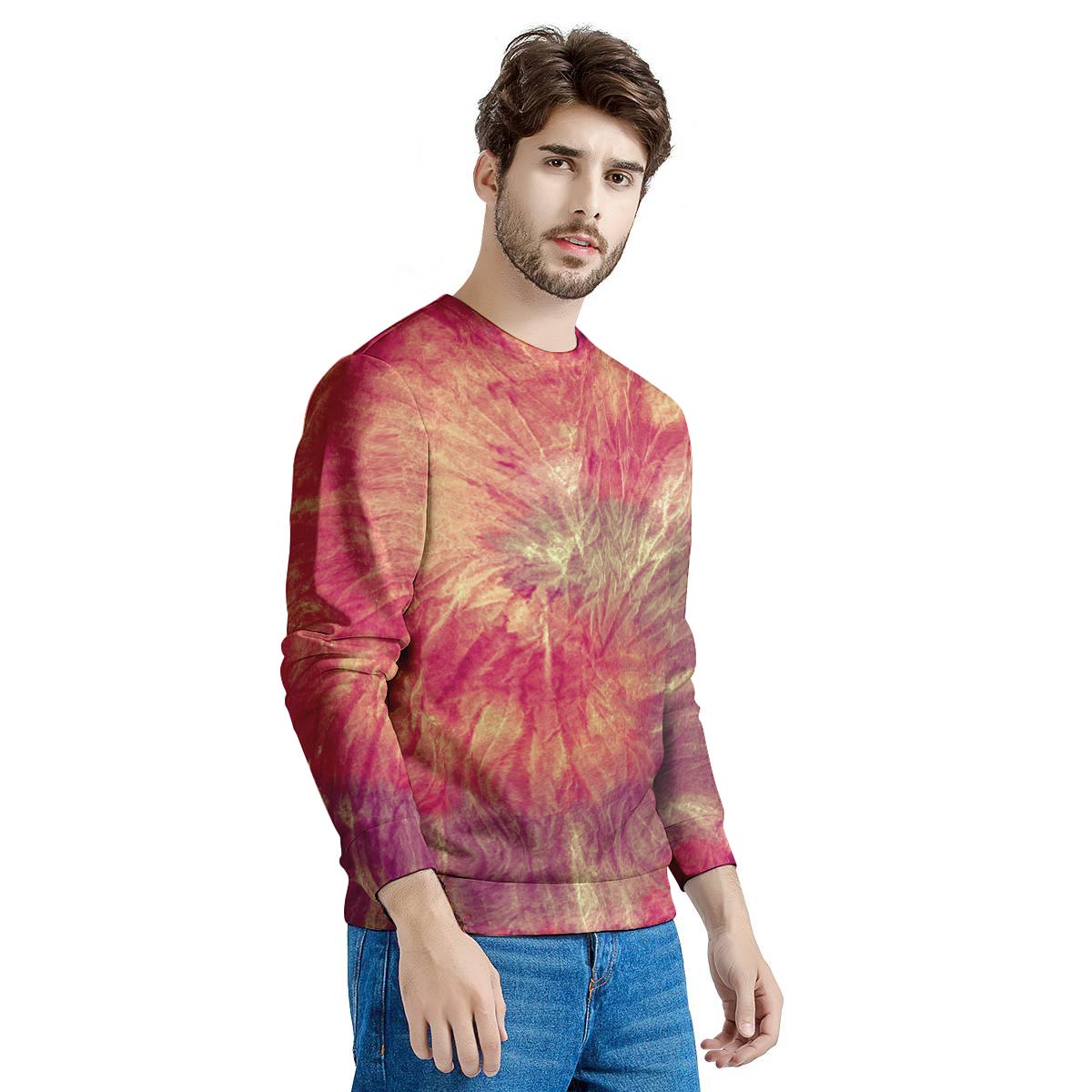 Red Tie Dye Men's Sweatshirt-grizzshop