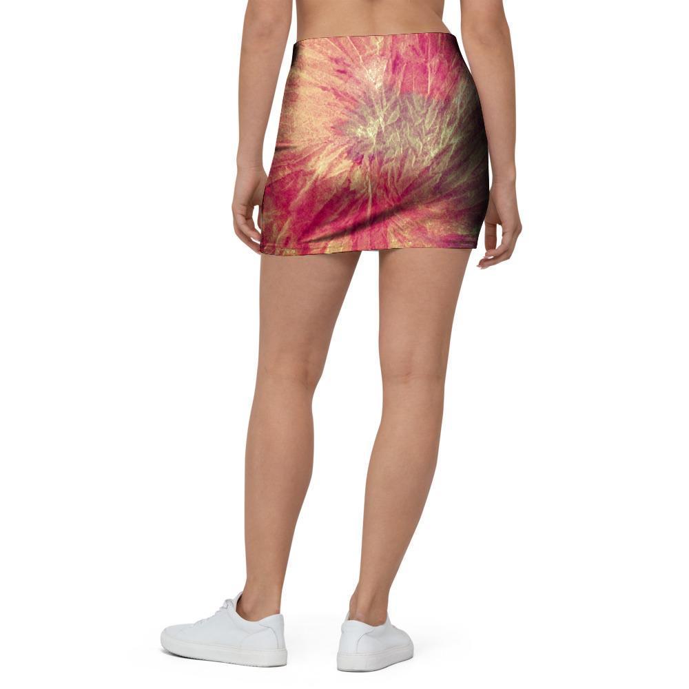 Red Tie Dye Mini Skirt-grizzshop