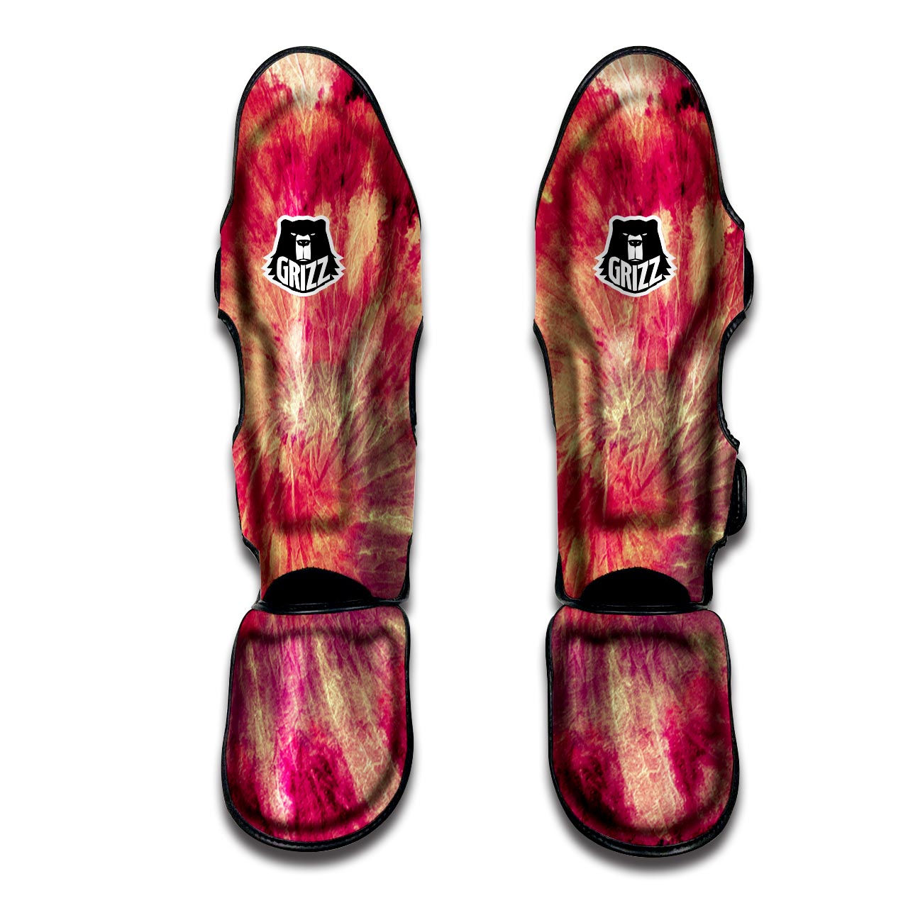 Red Tie Dye Muay Thai Shin Guard-grizzshop