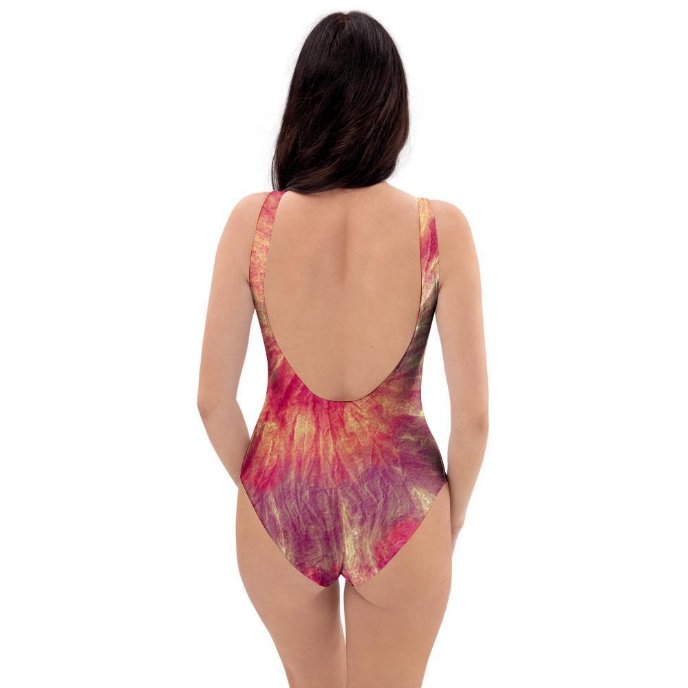 Red Tie Dye One Piece Swimsuite-grizzshop