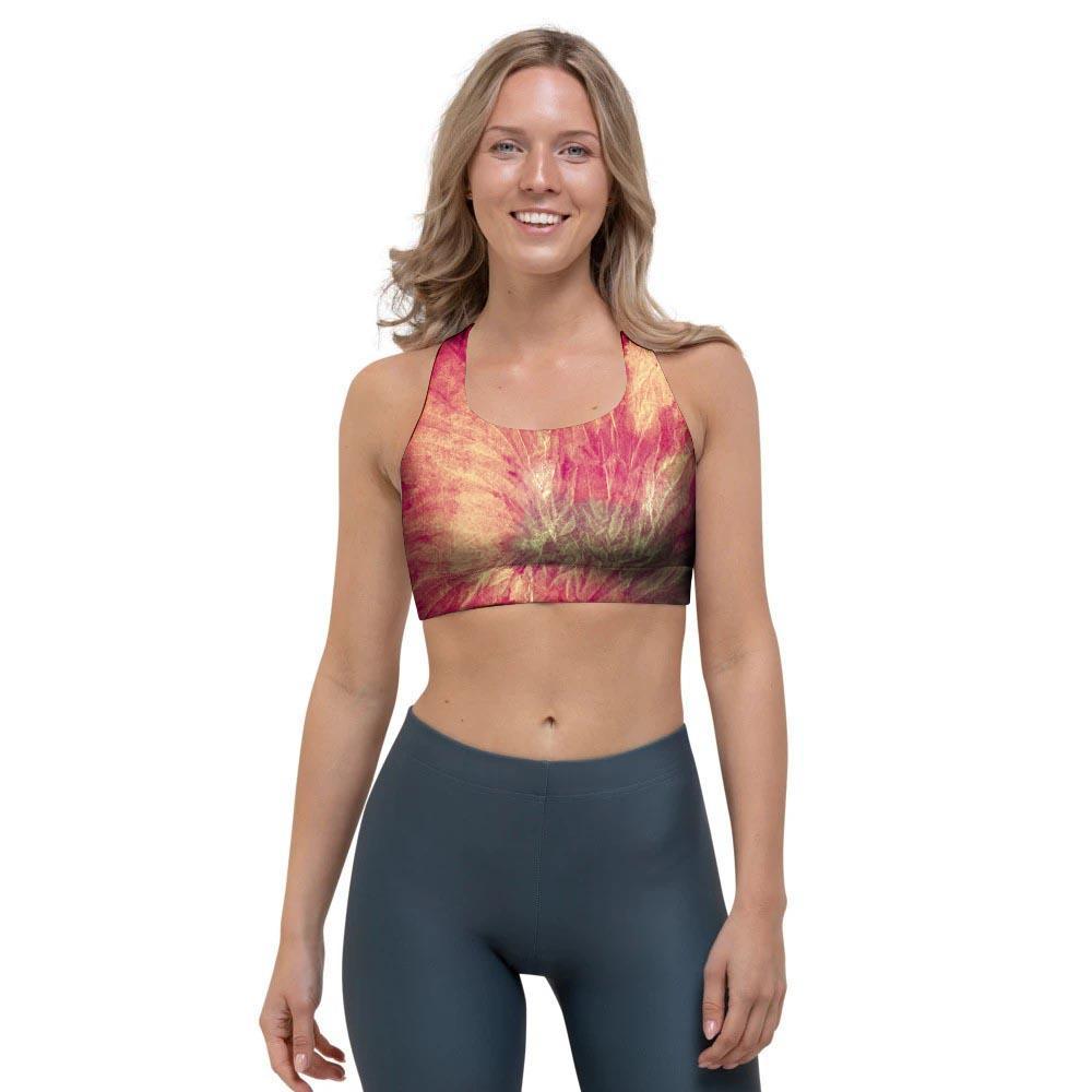 Red Tie Dye Sports Bra-grizzshop