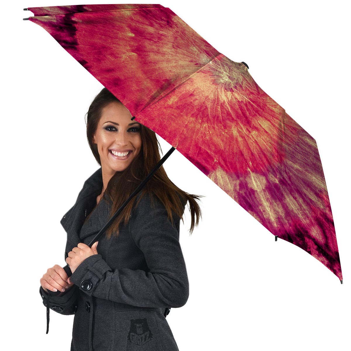 Red Tie Dye Umbrella-grizzshop