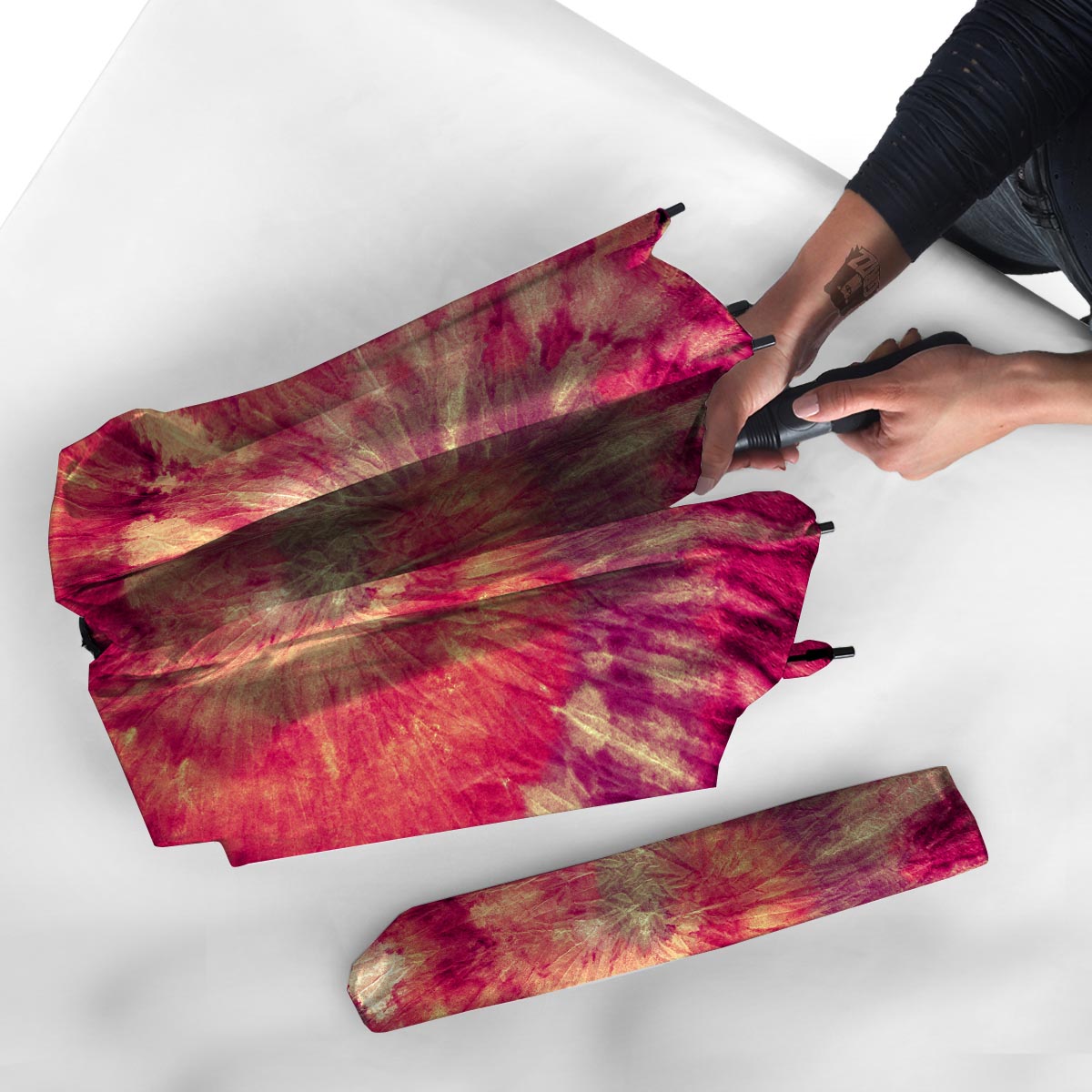 Red Tie Dye Umbrella-grizzshop