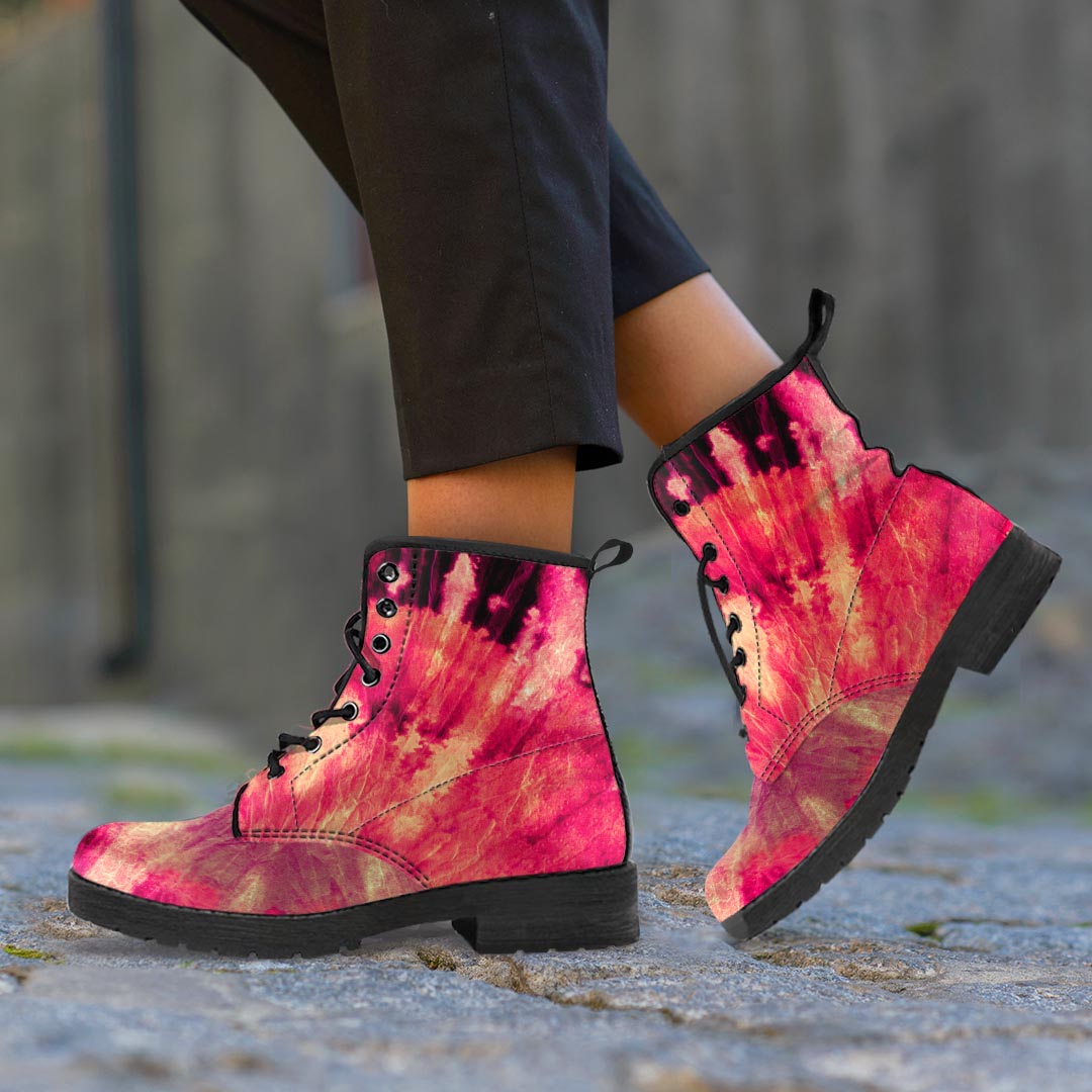 Red Tie Dye Women's Boots-grizzshop