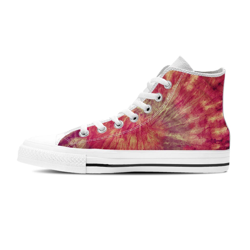 Red Tie Dye Women's High Top Shoes-grizzshop