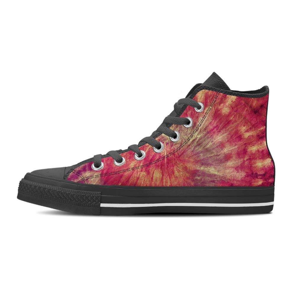 Red Tie Dye Women's High Top Shoes-grizzshop